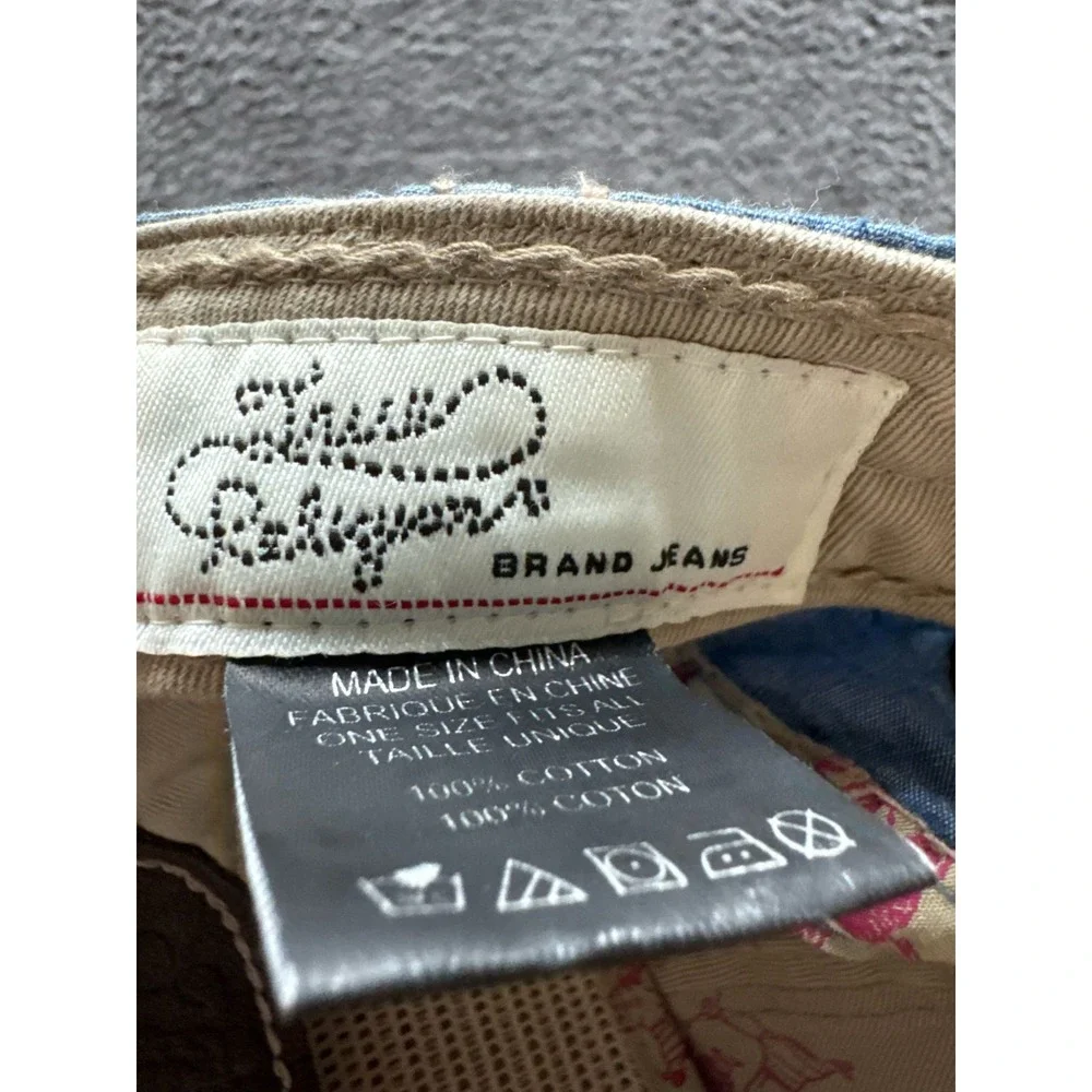 Vintage‎ True Religion Patched Denim Adjustable Strap Cap Blue Mens One Size